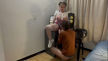 Curvy Latina Student Katty does WHATEVER it takes to pass her Anatomy Exam