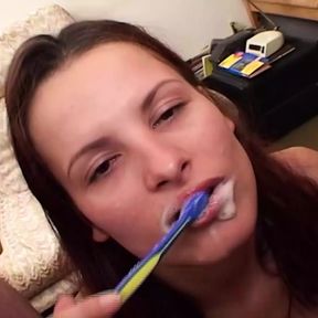 Good looking redhead German babe loves receiving cum in her mouth