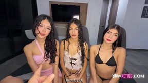 Three women sharing undivided attention