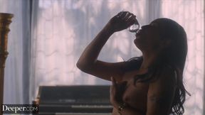 Vanessa Sky face fucks and cums on her BBC in hardcore interracial hookup