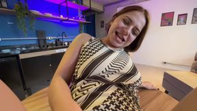 Naughty Redhead Getting Her Ass Pounded by a Big Black Cock in a Threesome