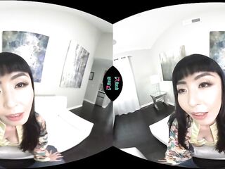 VRHUSH Oriental gal Marica Hase masturbating