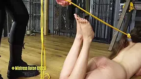 Nipple Play Makes Slave Girl Giggle, Bastinado Makes Her Suffer