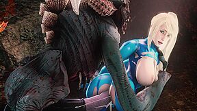 Samus With Monster