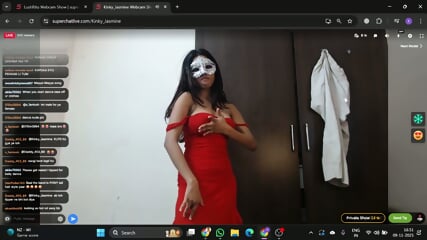 Sexy Indian marked girl sexy dancing full nude in one piece on webcam.