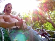 Maskurbate Hunky Biker Jerks Dick Outside