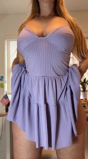 Purple ruffled dress