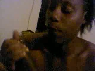 Black teeny whore from Sudan works on my BBC with her mouth