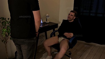 Office Daddy gets Blowjob from a Good Boy