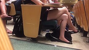 Naughty Watching Delicious College Girls Legs And Feet During The Class