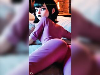 Mavis slips into her red pajamas, her gothic charm glowing even in the quiet of the night. The vampire princess shows a softer, tempting side hidden away from the castle walls…