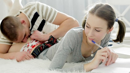 Pigtailed Girl Likes It Rough