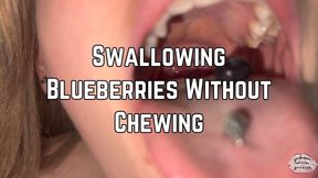Swallowing Blueberries Without Chewing 4k HD | Open Mouth Swallowing | Uvula | Mouth Fetish