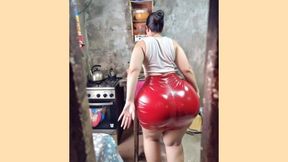 Big Ass Wiggling It with Red Skirt