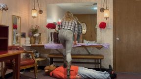 Goddess Caroline Trys on New Cowboy Boots