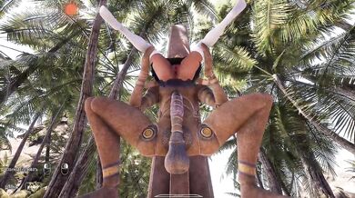 Her ass craves the awakened monster cock in rough public sex