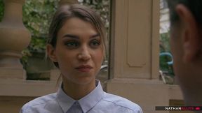 cute young trainee elena vedem s job interview