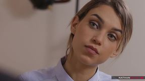 cute young trainee elena vedem s job interview