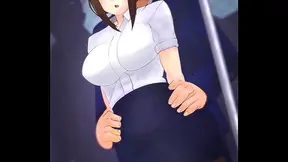 Steamy Hentai Encounter: Seductive Thigh Job Thrills on Packed Subway Car