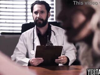 Cunning doctor bangs large breasts mother I'd like to fuck in front of infertile spouse