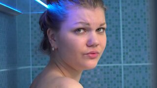 Amanda Clarke uses a vibrator while in the bathroom
