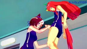 Suzukas Steamy Futanari Journey: Busty Beauty in Seductive Gear