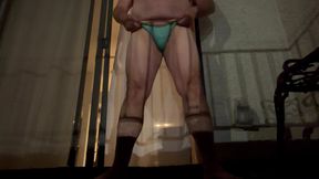 On the Balcony showing that ass