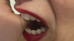 Sexy own finger biting