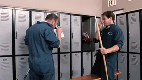 London Keyes and Ashli Orion share cock and pussy in lockerroom shower