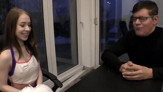 Cheerleader girl fucks her principal and it is all taboo