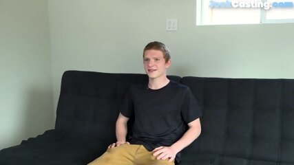 Auditioning ginger jerking off until cumshot