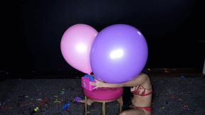 Roxy Pump Pops Many 14 and 16 inch Balloons 4K (3840x2160)