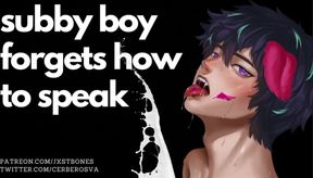 Boy slut moans like a dumb pet whimpering and gushing in ASMR gay solo