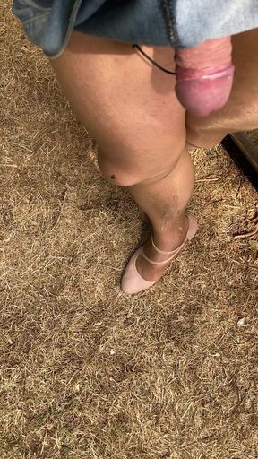 Cum outside on pantyhose