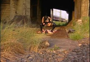 Latex dress babe pissing dominating