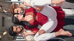 Busty Curvy Indian Beauty Gets Lifted &amp; Carried by Eager Men on Crowded Bus - Cartoon ai video