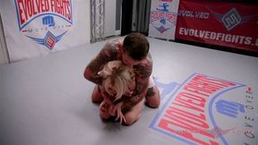 Petite blonde Nikki Delano takes on her first male opponent in this match