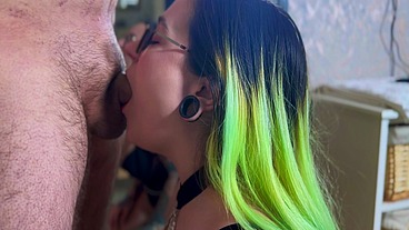 Side View Gagging Deepthroat Blowjob
