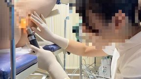 Asian drop nurse enema, anal inspection and hand job