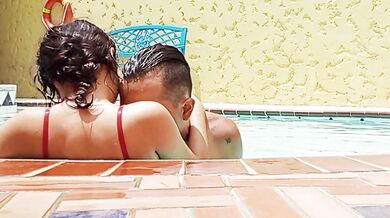 My stepdaughter taught me to swim and we ended fucking in the water