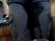Desperate Peeing In Jeans