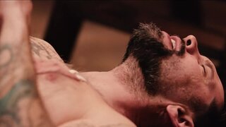 Busty brunette MILF copulates with dangerous guy in strange room