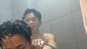 Indonesian gay couple gilang & ojol: amateur anal bareback homemade hunk gay sex outdoors