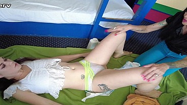 Anastasia Rose gets diapered by Luna Dawn for wetting pants