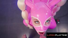 Latex Bodysuit Slut Fucks Her Ass with Candy - Elic chase