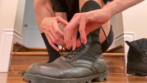 Combat Boots Worship + Removal