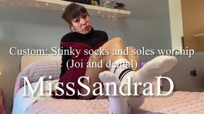 Custom: Stinky socks and soles worship (joi and cum denial)