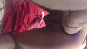 Anal slut fucking asshole with large toy