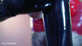 Sexual latex rubber glove fetish