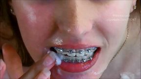 Cum on your babysitter's braces